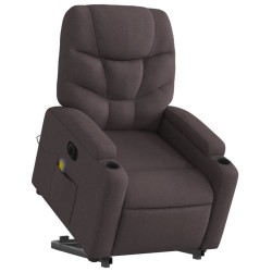 Fauteuil inclinable de massage électrique Marron foncé Tissu 