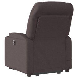Fauteuil inclinable de massage électrique Marron foncé Tissu 