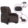 Fauteuil inclinable de massage électrique Marron foncé Tissu 