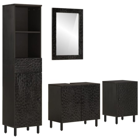 Ensemble d'armoires de salle de bain 4 pcs bois manguier massif 