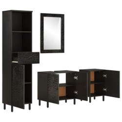 Ensemble d'armoires de salle de bain 4 pcs bois manguier massif 