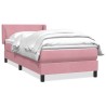 Sommier à lattes de lit avec matelas rose 90x220 cm velours 