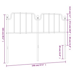 Tête de lit métal noir 140 cm 