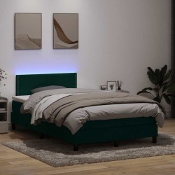 Sommier à lattes de lit et matelas vert foncé 120x210cm velours 