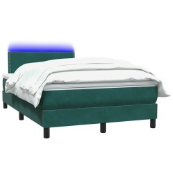 Sommier à lattes de lit et matelas vert foncé 120x210cm velours 