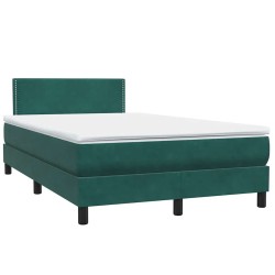 Sommier à lattes de lit et matelas vert foncé 120x210cm velours 