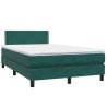 Sommier à lattes de lit et matelas vert foncé 120x210cm velours 