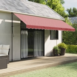 Tissu de remplacement de cantonnière d’auvent rayure bordeaux 