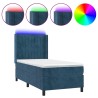 Sommier à lattes de lit matelas LED Bleu foncé 80x200cm Velours 