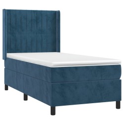 Sommier à lattes de lit matelas LED Bleu foncé 80x200cm Velours 