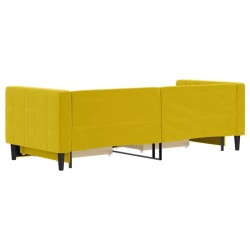 Lit de jour avec gigogne et tiroirs jaune 80x200 cm velours 