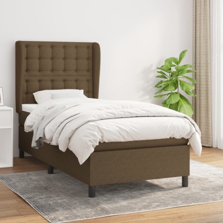 Sommier à lattes de lit avec matelas Marron foncé 90x190 cm 