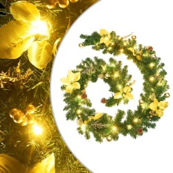 Guirlande de Noël avec lumières LED Vert 2,7 m PVC 