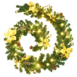 Guirlande de Noël avec lumières LED Vert 2,7 m PVC 
