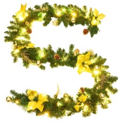 Guirlande de Noël avec lumières LED Vert 2,7 m PVC 