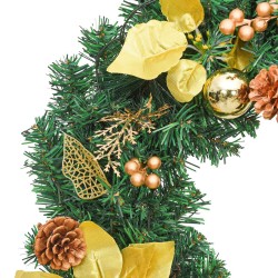 Guirlande de Noël avec lumières LED Vert 2,7 m PVC 