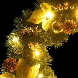Guirlande de Noël avec lumières LED Vert 2,7 m PVC 