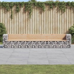Banc de jardin design gabion 347x71x65,5 cm bois massif de pin 