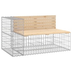Banc de jardin design gabion 347x71x65,5 cm bois massif de pin 