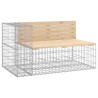 Banc de jardin design gabion 347x71x65,5 cm bois massif de pin 