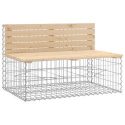 Banc de jardin design gabion 347x71x65,5 cm bois massif de pin 