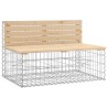 Banc de jardin design gabion 347x71x65,5 cm bois massif de pin 