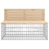 Banc de jardin design gabion 347x71x65,5 cm bois massif de pin 
