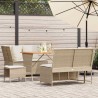 Salon de jardin avec coussins 5 pcs beige résine tressée 