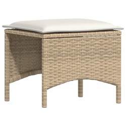 Salon de jardin avec coussins 5 pcs beige résine tressée 