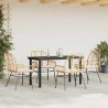 Ensemble à manger jardin coussins 5pcs marron poly rotin verre 