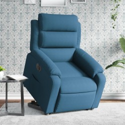 Fauteuil inclinable électrique bleu velours 