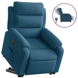 Fauteuil inclinable électrique bleu velours 