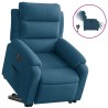 Fauteuil inclinable électrique bleu velours 