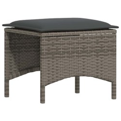 Salon de jardin 5 pcs avec coussins gris résine tressée 