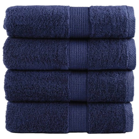 Serviettes d'invité de qualité sup. SOLUND 4 pcs bleu marine 