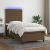 Sommier à lattes de lit et matelas et LED Marron foncé 90x190cm 