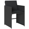 Ensemble à manger de jardin coussins 7pcs Noir Résine tressée 