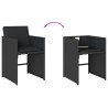 Ensemble à manger de jardin coussins 7pcs Noir Résine tressée 