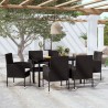 Ensemble à manger de jardin 7 pcs Noir 