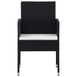 Ensemble à manger de jardin 7 pcs Noir 