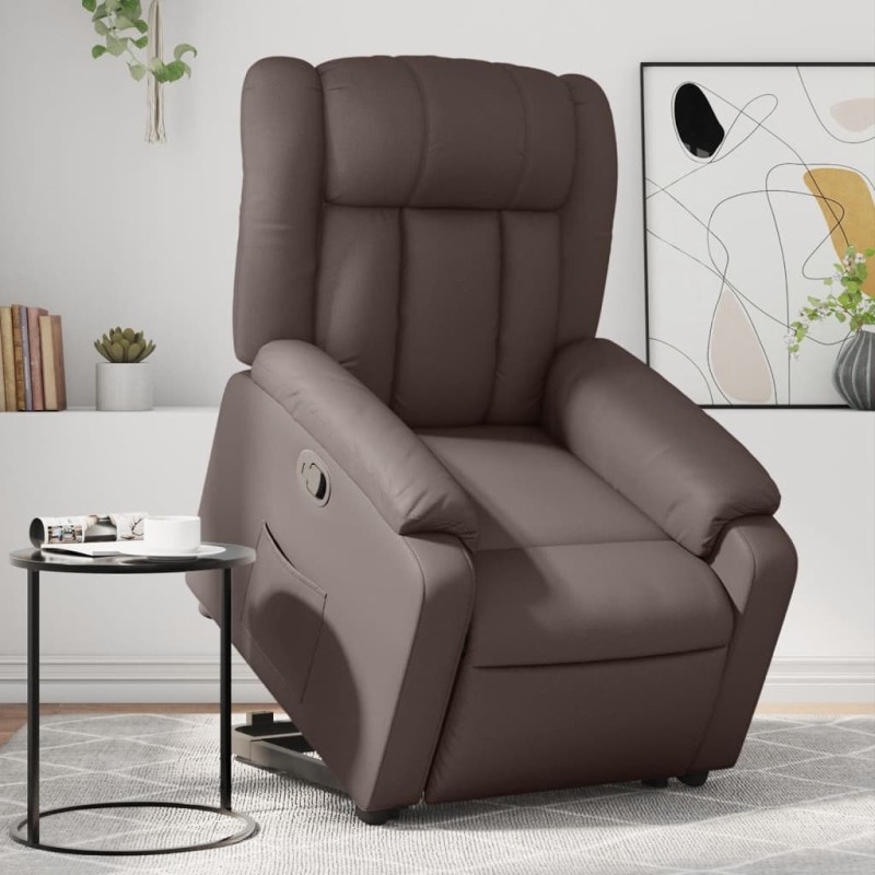Fauteuil inclinable marron similicuir 
