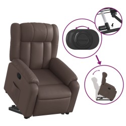 Fauteuil inclinable marron similicuir 