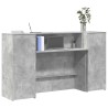 Bureau de réception gris béton 180x50x103,5cm bois d'ingénierie 