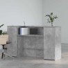 Bureau de réception gris béton 180x50x103,5cm bois d'ingénierie 