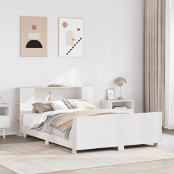 Cadre de lit sans matelas blanc 120x200 cm bois de pin massif 