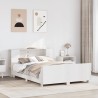 Cadre de lit sans matelas blanc 120x200 cm bois de pin massif 
