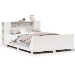 Cadre de lit sans matelas blanc 120x200 cm bois de pin massif 