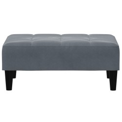 Canapé-lit à 2 places avec repose-pied gris foncé velours 