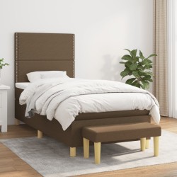 Sommier à lattes de lit avec matelas Marron foncé 90x200 cm 