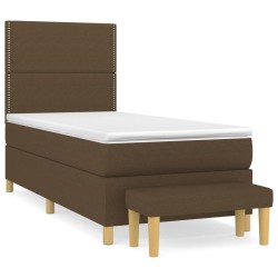 Sommier à lattes de lit avec matelas Marron foncé 90x200 cm 
